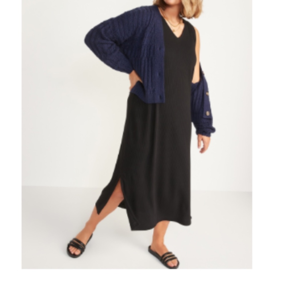 Ribbed maxi dress with slits on side size S Tall